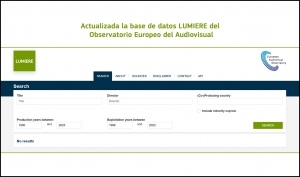 OBSERVATORIO EUROPEO DEL AUDIOVISUAL: Actualizada la base de datos Lumiere (cifras de 2023)