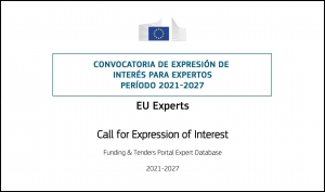 CONVOCATORIA: Abierta la nueva convocatoria de expresión de interés para expertos período 2021-2027